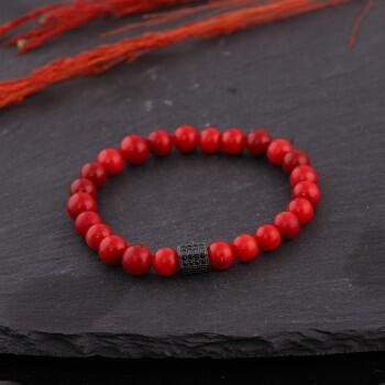 Mercan Doğal Taşlı Erkek Bileklik - Osmanlı Pazar