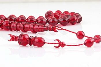 Minare İmameli Ateş Kehribar Tesbih Usta İşi - Osmanlı Pazar