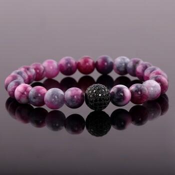 Mor Jade Doğal Taşlı Bayan Bileklik - Osmanlı Pazar