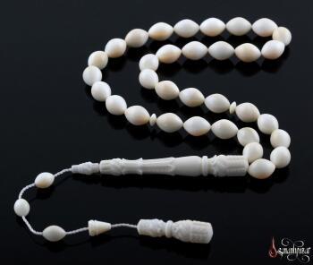 Mors Dişi Selamet Şeker Usta Yapımı Oyma İşçilikli Tesbih - Osmanlı Pazar