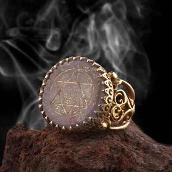 Mührü Süleyman Ametist Taşlı Altın Kaplama Gümüş Yüzük - Osmanlı Pazar