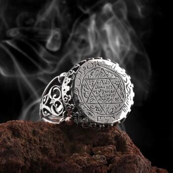 Mührü Süleyman - Tamamı El Yazması 925 Ayar Gümüş Yüzük - Osmanlı Pazar