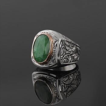 Nurullah Daştan Koleksiyonu Özel Kalem İşi Zümrüt Yüzük - Osmanlı Pazar