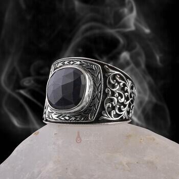 Nurullah Daştan Usta Erzurum Kalem İşçiliği Safir Yüzük - Osmanlı Pazar