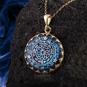 Okyanus Sedef Taşı Rufai Gülü Altın Kaplama Gümüş Kolye - Osmanlı Pazar