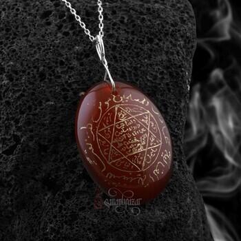 Orijinal Akik Taşı Hz. Süleyman Mührü Kolye Elde Oyma Sanatı - Osmanlı Pazar