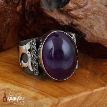 Orjinal Ametist Taşlı Tamamı EL İşi Gümüş 925 Ayar Yüzük - Osmanlı Pazar
