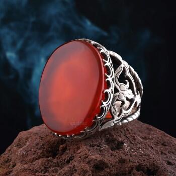 Orjinal Yemen Akik Taşlı Gümüş Yüzük Özel Tasarım - Osmanlı Pazar