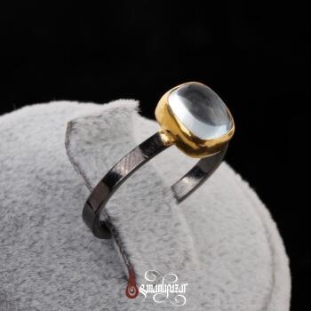 Otantik Tasarım Akuamarin Doğal Taşlı 925 Ayar Gümüş Bayan Yüzük - Osmanlı Pazar