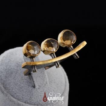 Otantik Tasarım Sitrin Doğal Taşlı 925 Ayar Gümüş Bayan Yüzük - Osmanlı Pazar