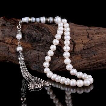 Özel Tasarım Nakkaş İmame İnci Taşı 925 Ayar Gümüş Tesbih - Osmanlı Pazar