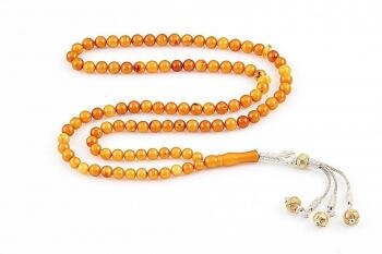 Renk Almış Kazaz Püsküllü Damla Kehribar Tesbih - Osmanlı Pazar