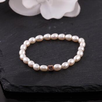 Rose Kaplama Zarlı Arpa Kesim İnci Bileklik - Osmanlı Pazar