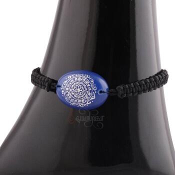 Rufai Gülü Kadir’i Gülü Mavi Akik Taşı El Yazısı Bay - Bayan Örgü Bileklik - Osmanlı Pazar