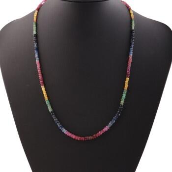 Safir Yakut Zümrüt Karışık Doğal Taşlı Dizi Kolye - Osmanlı Pazar