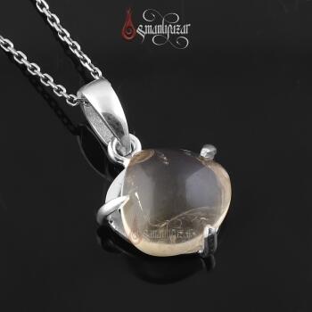 Sarı Topaz Dogal Taş Kolye 925 Ayar Gümüş - Osmanlı Pazar