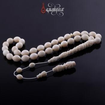 Sarıklı Mevlevi İmame Selamet Şeker Usta Yapımı Hipopotam Tesbih - Osmanlı Pazar