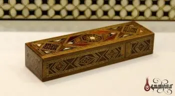 Sedef İşlemeli Ahşap Kutu - Osmanlı Pazar