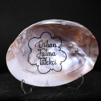 Sedef Kabuk Üzerine Elde Oyma Sanatı Kişiye Özel İsim Yazılı - Osmanlı Pazar