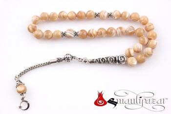 Sedef Tesbih Küre Kesim 925 Gümüş Püsküllü - Osmanlı Pazar