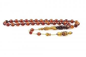 Selamet Şeker Çeşmi Bülbül Halkalı İmameli Sıkma Ateş Kehribar Tesbih - Osmanlı Pazar