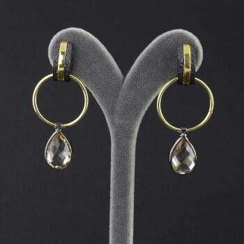 Sitrin Doğal Taşlı 925 Ayar Gümüş Küpe - Osmanlı Pazar