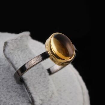 Sitrin Doğal Taşlı 925 Ayar Gümüş Yüzük - Osmanlı Pazar