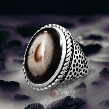 Siyah Göz Akik Taşı Burma Model 925 Ayar Gümüş Yüzük - Osmanlı Pazar