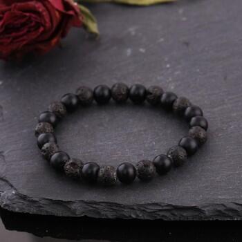 Siyah Onix ve Lav Taşı Erkek Bileklik - Osmanlı Pazar