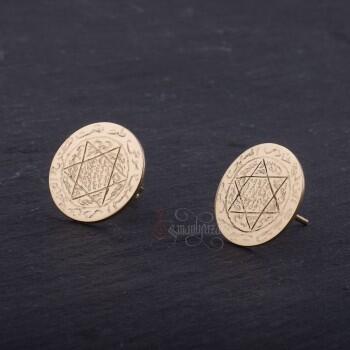 Süleyman Mührü 14 Ayar Altın Küpe - Osmanlı Pazar