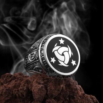Teşkilatı Mahsusa Kalemkar İşçiliği Gümüş Erkek Yüzüğü - Osmanlı Pazar