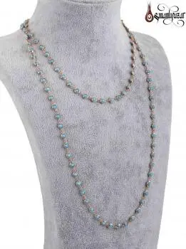 Tiffany Zincir Kolye Tek Sıra Turkuaz (Firuze) Tasarımlı - Osmanlı Pazar