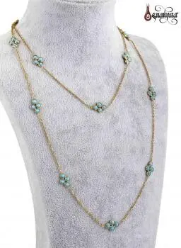 Tiffany Zincir Kolye Turkuaz (Firuze) Tasarımlı - Osmanlı Pazar