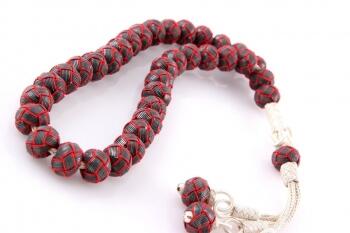 Trabzon Kazaz Kırmızı El Örmesi Tesbih - Osmanlı Pazar