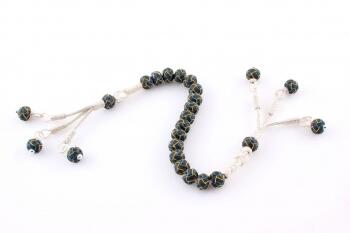 Trabzon Kazaz Zaza Sarı & Lacivert El Örmesi Tesbih - Osmanlı Pazar