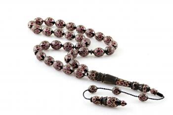 Turgay Karaman Usta Kaplumbağa Kabuğu 14 Ayar Altın Swarovski Taş İşlemeli Tesbih - Osmanlı Pazar