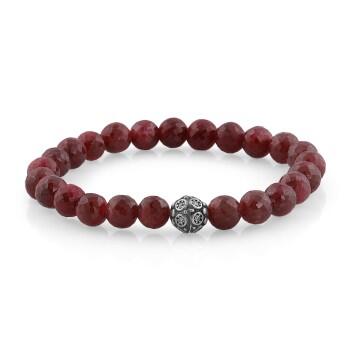 Yakut Doğal Taşlı Bay- Bayan Bileklik - 8mm - Osmanlı Pazar