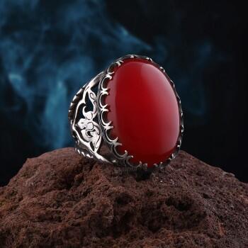 Yemen Akik Taşlı Yüzük 925 Ayar Gümüş - Osmanlı Pazar