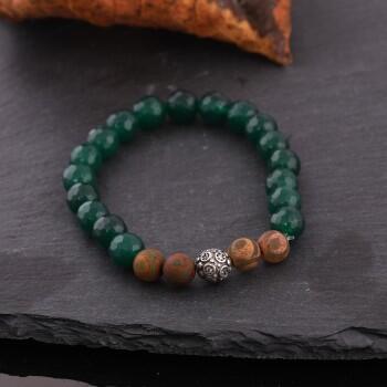 Yeşil Akik Doğal Taşlı Otantik Bayan Bileklik - Osmanlı Pazar