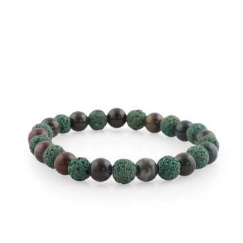 Yeşil Lav Taşı ve Kan Taşı Bileklik - Osmanlı Pazar
