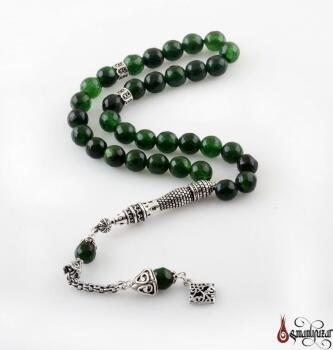 Yeşim Taşlı Gümüş İmame Ve Püsküllü Tesbih - Osmanlı Pazar