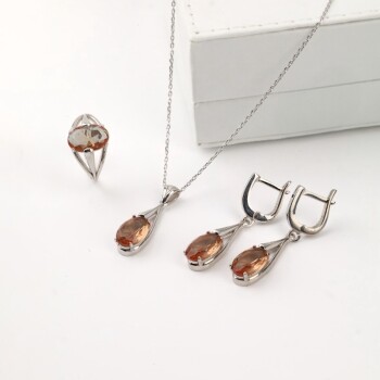 Zultanite Taşlı 925 Ayar Gümüş Takı Seti - Osmanlı Pazar